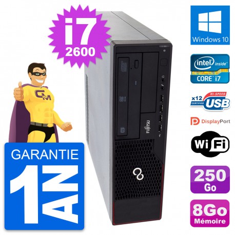 PC Fujitsu Esprimo E910 DT Intel i7-2600 RAM 8Go Disque 250Go Windows 10 Wifi