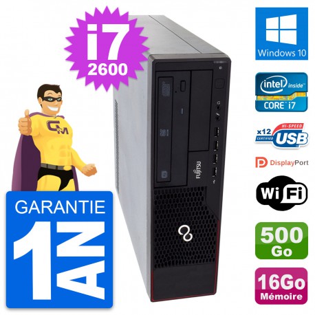 PC Fujitsu Esprimo E910 DT Intel i7-2600 RAM 16Go Disque 500Go Windows 10 Wifi
