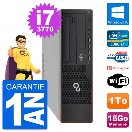PC Fujitsu Esprimo E910 DT Intel i7-3770 RAM 16Go Disque Dur 1To Windows 10 Wifi