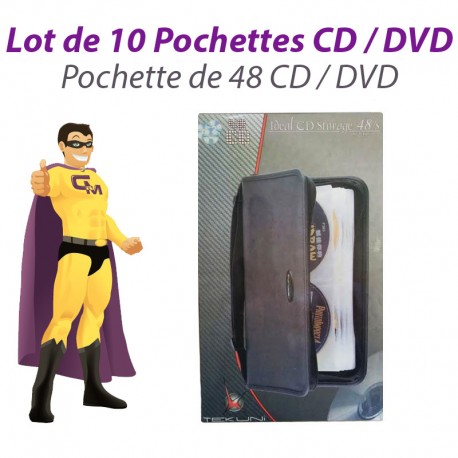 Lot de 10 Sacoches Rangement Tekuni 48 CD Housses Classeurs CD-6148 DVD Pro NEUF