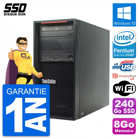 PC Tour Lenovo ThinkStation P300 Intel G3220 RAM 8Go SSD 240Go Windows 10 Wifi