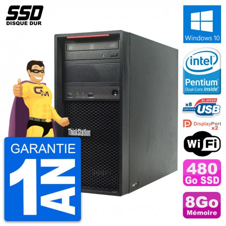 PC Tour Lenovo ThinkStation P300 Intel G3220 RAM 8Go SSD 480Go Windows 10 Wifi