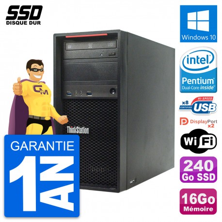 PC Tour Lenovo ThinkStation P300 Intel G3220 RAM 16Go SSD 240Go Windows 10 Wifi