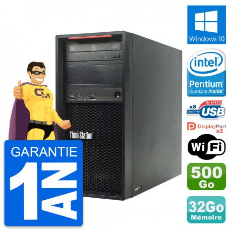 PC Tour Lenovo ThinkStation P300 G3220 RAM 32Go Disque Dur 500Go Windows 10 Wifi