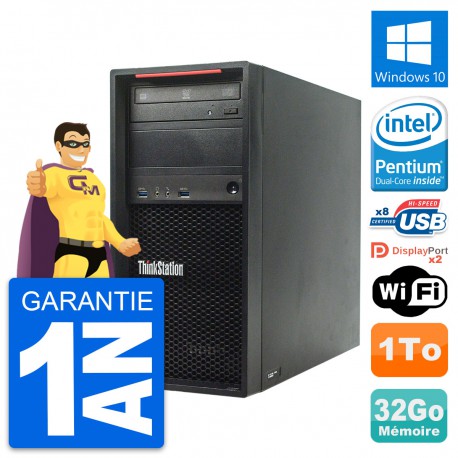 PC Tour Lenovo ThinkStation P300 Intel G3220 RAM 32Go Disque 1To Windows 10 Wifi