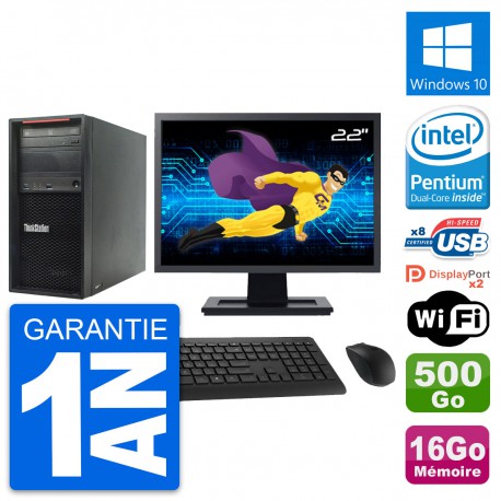 PC Tour Lenovo P300 Ecran 22" Intel G3220 RAM 16Go Disque 500Go Windows 10 Wifi
