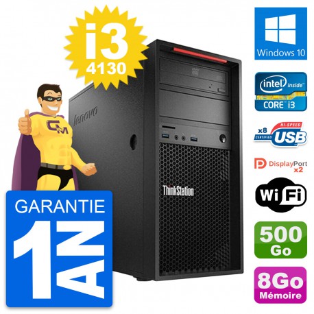 PC Tour Lenovo ThinkStation P300 i3-4130 RAM 8Go Disque 500Go Windows 10 Wifi