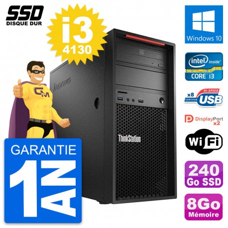 PC Tour Lenovo ThinkStation P300 Intel i3-4130 RAM 8Go SSD 240Go Windows 10 Wifi