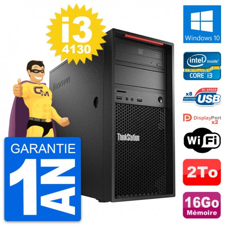 PC Tour Lenovo ThinkStation P300 i3-4130 RAM 16Go Disque Dur 2To Windows 10 Wifi