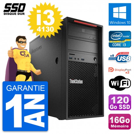 PC Tour Lenovo ThinkStation P300 Core i3-4130 RAM 16Go SSD 120Go Windows 10 Wifi