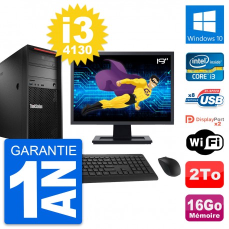 PC Tour Lenovo P300 Ecran 19" Intel i3-4130 RAM 16Go Disque 2To Windows 10 Wifi