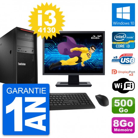 PC Tour Lenovo P300 Ecran 22" Intel i3-4130 RAM 8Go Disque 500Go Windows 10 Wifi