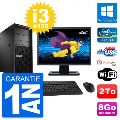 PC Tour Lenovo P300 Ecran 22" Intel i3-4130 RAM 8Go Disque 2To Windows 10 Wifi