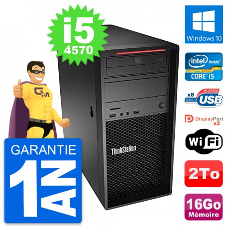 PC Tour Lenovo ThinkStation P300 i5-4570 RAM 16Go Disque Dur 2To Windows 10 Wifi