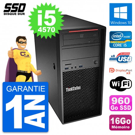 PC Tour Lenovo ThinkStation P300 Core i5-4570 RAM 16Go SSD 960Go Windows 10 Wifi