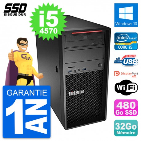 PC Tour Lenovo ThinkStation P300 Core i5-4570 RAM 32Go SSD 480Go Windows 10 Wifi