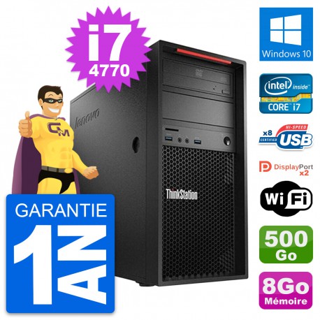 PC Tour Lenovo ThinkStation P300 i7-4770 RAM 8Go Disque 500Go Windows 10 Wifi