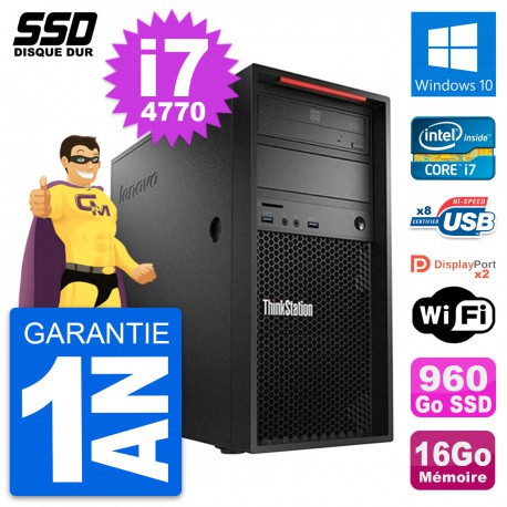 PC Tour Lenovo ThinkStation P300 Core i7-4770 RAM 16Go SSD 960Go Windows 10 Wifi