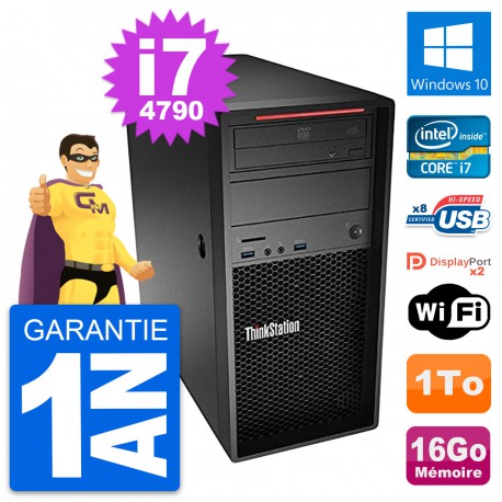 PC Tour Lenovo ThinkStation P300 i7-4790 RAM 16Go Disque Dur 1To Windows 10 Wifi