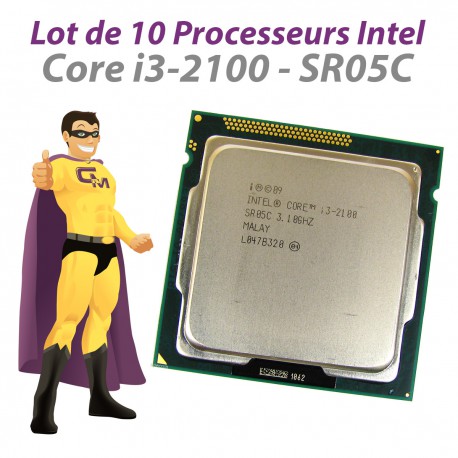 Lot x10 Processeurs CPU Intel Core I3-2100 3.1Ghz 3Mo SR05C FCLGA1155 Dual Core