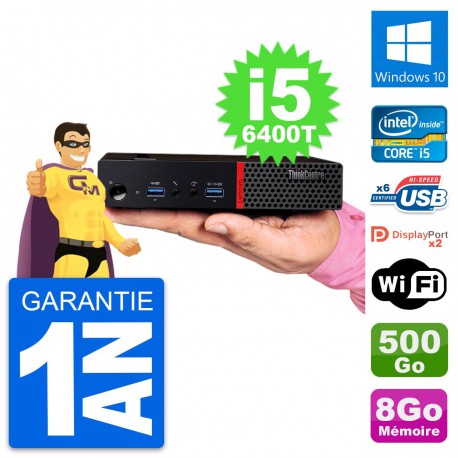 Ultra Mini PC Lenovo M700 Tiny i5-6400T RAM 4Go Disque 500Go Windows 10 Wifi