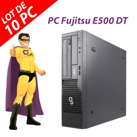 Lot x10 PC Fujitsu Esprimo E500 DT Intel G630 RAM 4Go Disque 250Go Windows 10