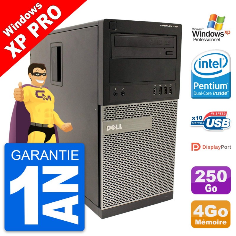 Unité Centrale Dell Pc tour optiplex 790 mt intel g630 ram 8go disque