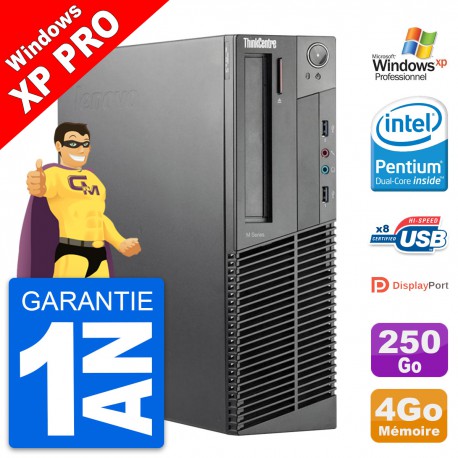 PC Lenovo M92p SFF Intel G630 RAM 4Go Disque Dur 250Go Windows 10 Wifi