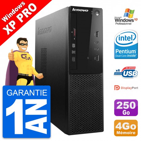 PC Lenovo S500 SFF Intel G3220 RAM 4Go Disque Dur 250Go Windows 10 Wifi