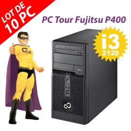 Lot x10 PC Tour Fujitsu Esprimo P400 Intel G630 RAM 4Go Disque 250Go Windows 10