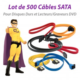 Lot x100 Câbles SATA Disque Dur Graveur DVD Serial-ATA E23714 Tailles Variables