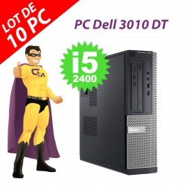 Lot x10 PC Dell OptiPlex 3010 DT i5-2400 RAM 4Go Disque 250Go HDMI Windows 10