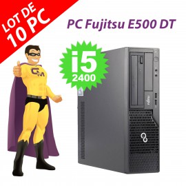 Lot x10 PC Fujitsu Esprimo E500 DT Intel i5-2400 RAM 4Go Disque 250Go Windows 10