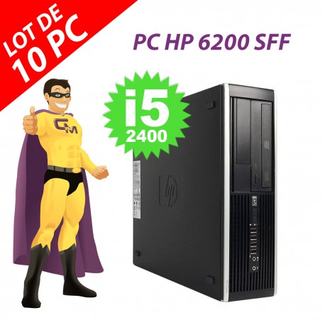 Lot x10 PC HP Compaq 6200 Pro SFF Intel i5-2400 RAM 4Go Disque 250Go Windows 10