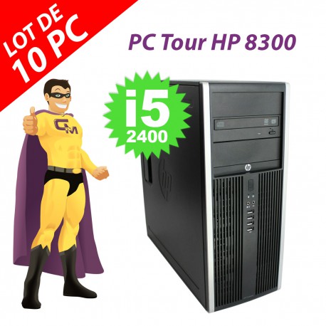 Lot x10 PC Tour HP Elite 8300 MT Intel Core i5-2400 RAM 4Go 250Go Windows 10