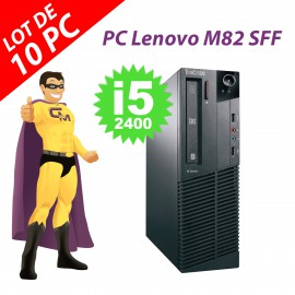 Lot x10 PC Lenovo ThinkCentre M82 SFF Intel i5-2400 RAM 4Go 250Go Windows 10