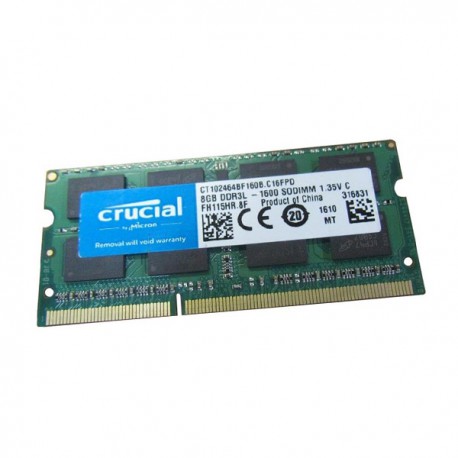 8Go RAM Crucial CT102464BF160B.C16FPD SODIMM DDR3 PC3L-12800S 1600Mhz 1.35v CL11