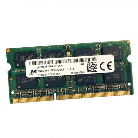 8Go RAM Micron MT16KTF1G64HZ-1G6N1 SODIMM DDR3 PC3L-12800S 1600Mhz 2Rx8 1.35v