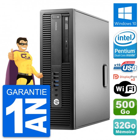 PC HP EliteDesk 800 G2 SFF Intel G4400 RAM 32Go Disque 500Go Windows 10 Wifi