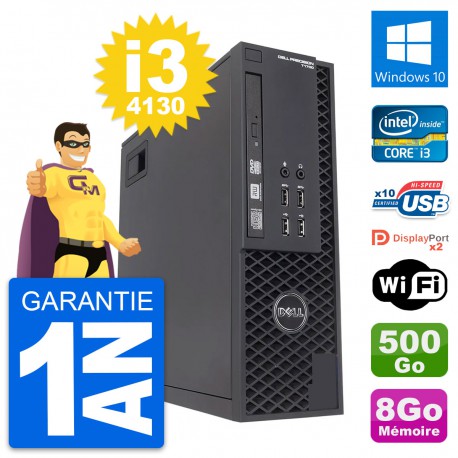 PC Dell Precision T1700 SFF Intel i3-4130 RAM 8Go Disque 500Go Windows 10 Wifi