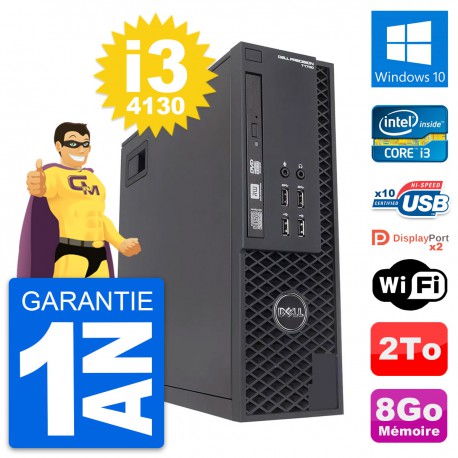PC Dell Precision T1700 SFF Intel i3-4130 RAM 8Go Disque 2To Windows 10 Wifi