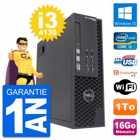 PC Dell T1700 SFF Intel Core i3-4130 RAM 16Go Disque Dur 1To Windows 10 Wifi