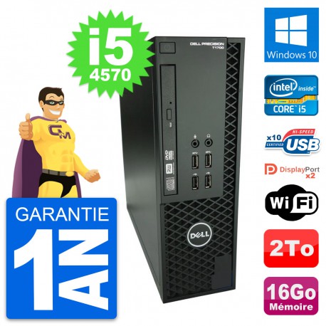 PC Dell T1700 SFF Intel Core i5-4570 RAM 16Go Disque Dur 2To Windows 10 Wifi