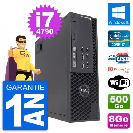 PC Dell Precision T1700 SFF Intel i7-4790 RAM 8Go Disque 500Go Windows 10 Wifi
