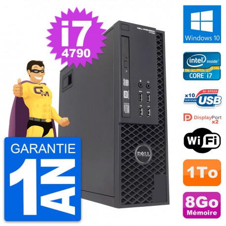 PC Dell Precision T1700 SFF Intel i7-4790 RAM 8Go Disque 1To Windows 10 Wifi