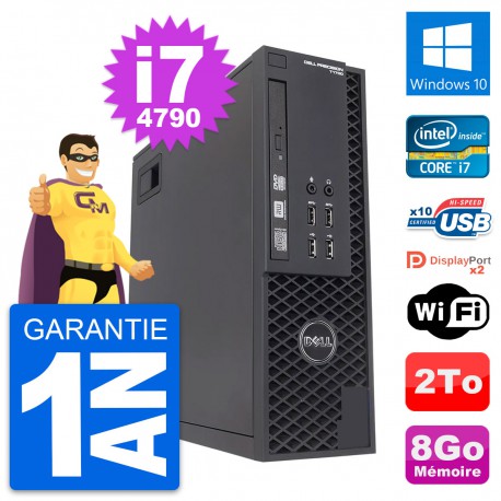 PC Dell Precision T1700 SFF Intel i7-4790 RAM 8Go Disque 2To Windows 10 Wifi