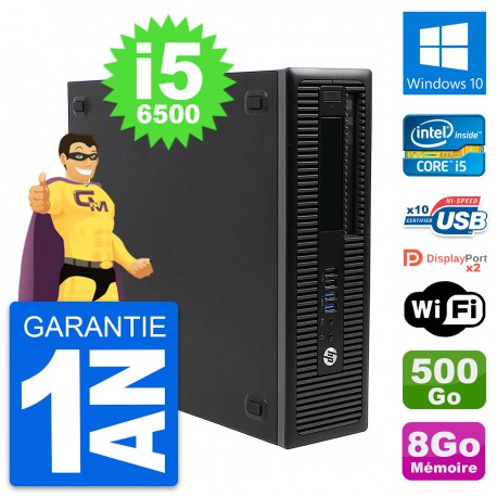 PC HP EliteDesk 800 G2 SFF Intel i5-6500 RAM 8Go Disque 500Go Windows 10 Wifi