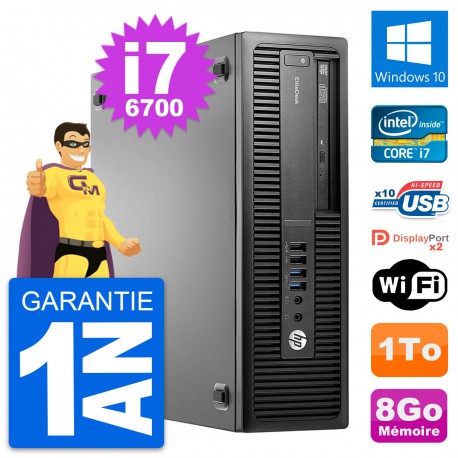 PC HP EliteDesk 800 G2 SFF Intel i7-6700 RAM 8Go Disque Dur 1To Windows 10 Wifi