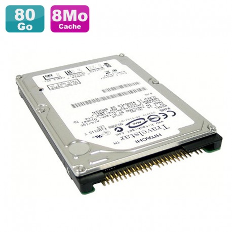 Disque Dur PC Portable 80Go IDE 2.5" Hitachi 4K120 HTS421280H9AT00 4200RPM 8Mo