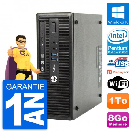 PC HP ProDesk 400 G3 SFF Intel G4400 RAM 8Go Disque Dur 1To Windows 10 Wifi